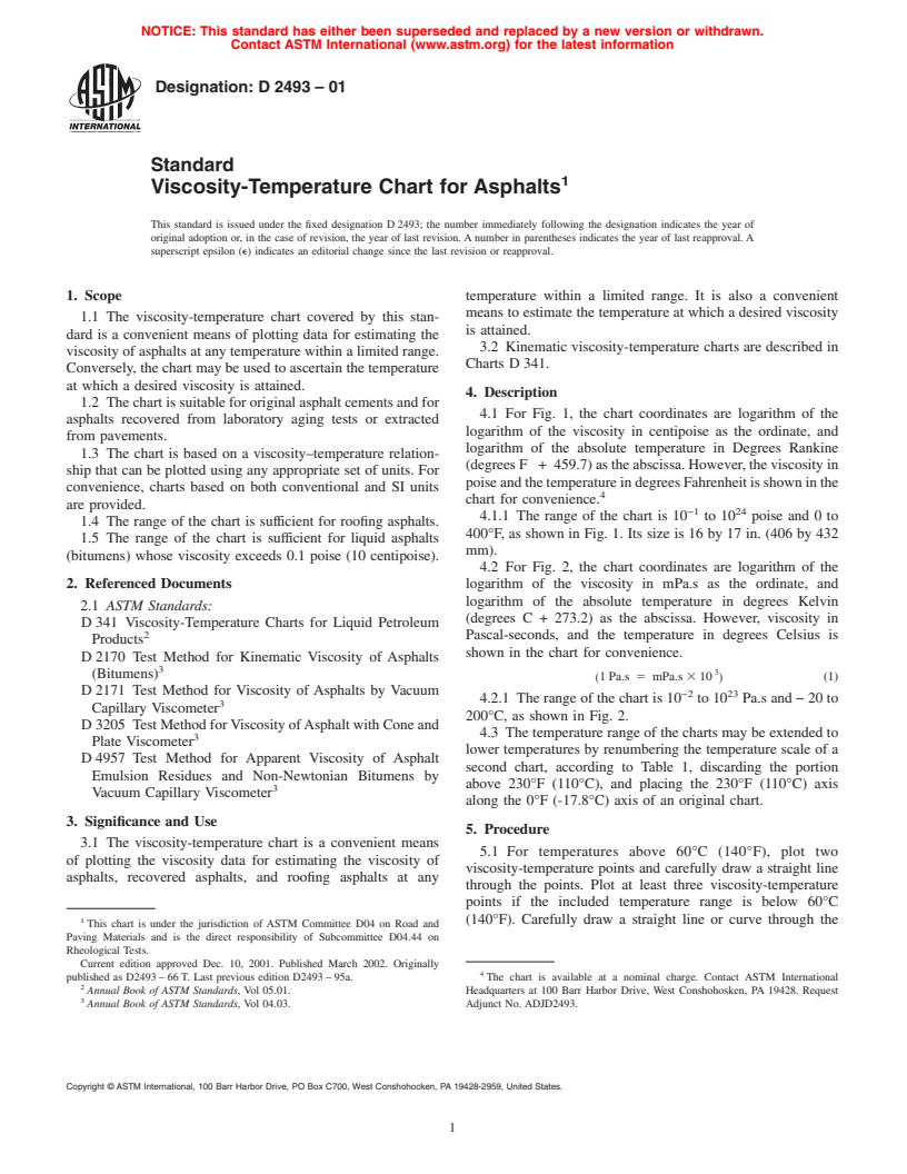 ASTM D2493-01 - Standard Viscosity-Temperature Chart for Asphalts