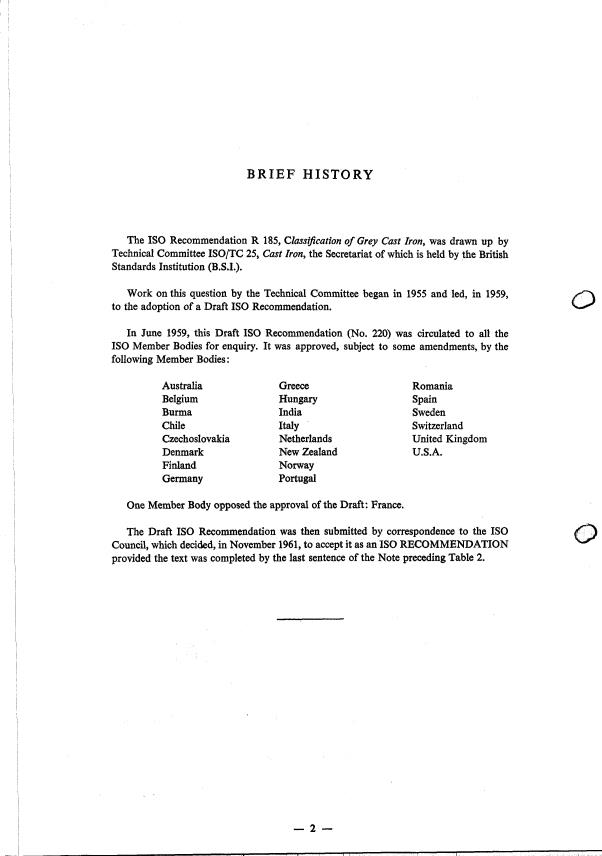 ISO/R 185:1961 ISO/R 185:1961 - Classification of grey cast iron - Page 2 preview