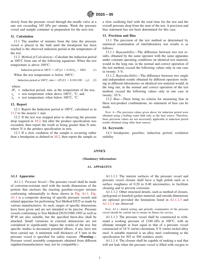 ASTM D525-05 - Standard Test Method for Oxidation Stability of Gasoline (Induction Period Method)