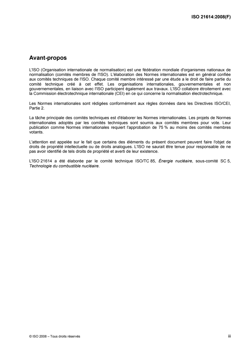 ISO 21614:2008 - Détermination de la teneur en carbone des poudres et des pastilles frittées d'UO2, (U, Gd)O2 et (U, Pu)O2 — Combustion dans un four à induction haute fréquence — Spectrométrie d'absorption infrarouge
Released:11/27/2008