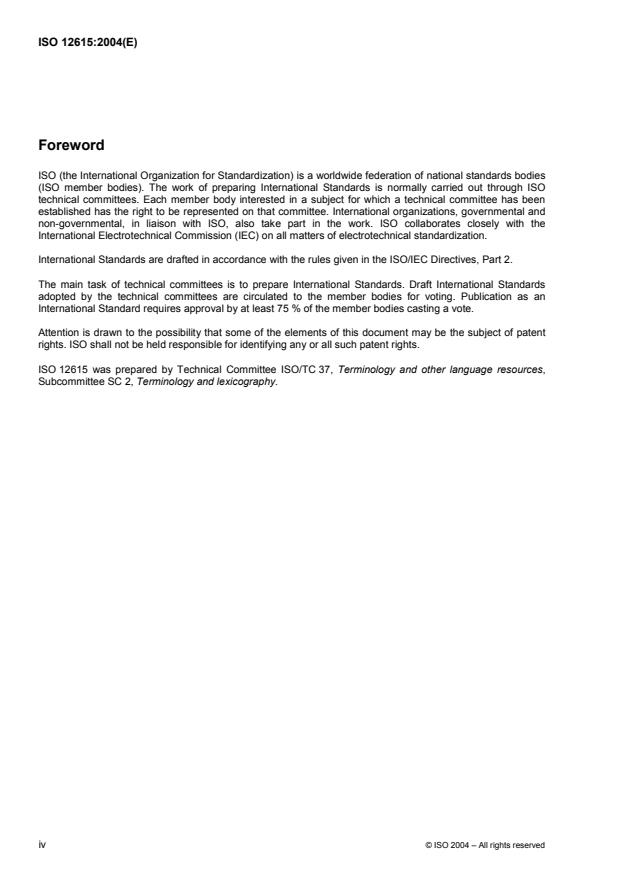 ISO 12615:2004 ISO 12615:2004 - Bibliographic references and source identifiers for terminology work - Page 4 preview