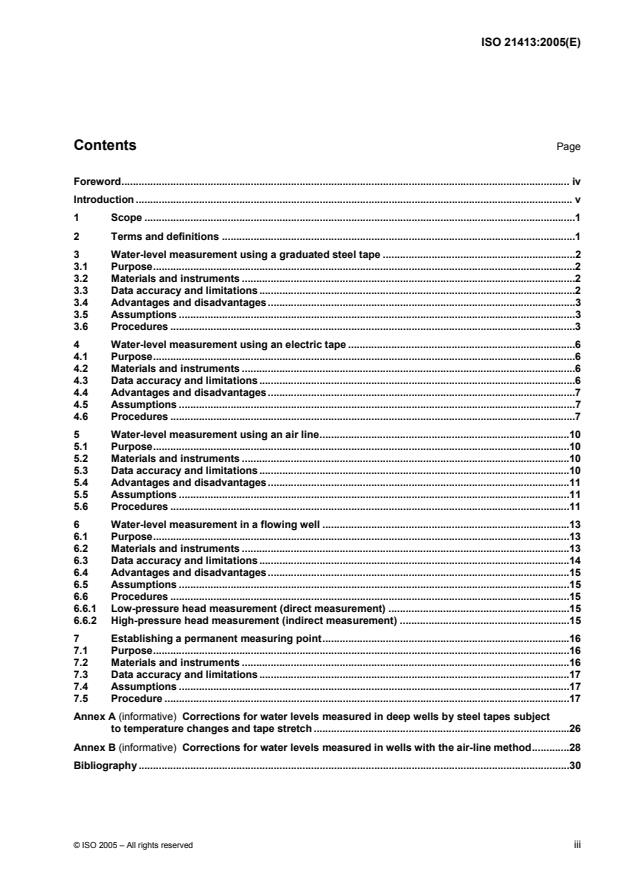 ISO 21413:2005 - Manual methods for the measurement of a groundwater level in a well