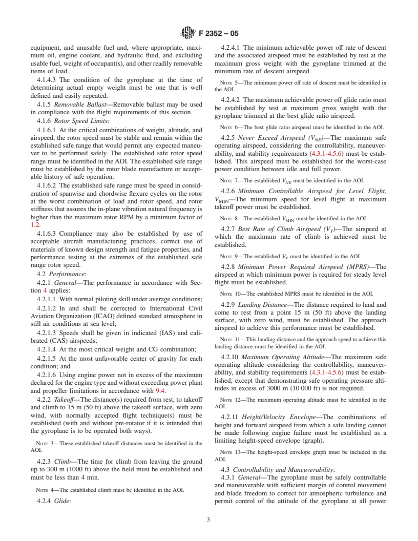 ASTM F2352-05 - Standard Specification for Design and Performance of Light Sport Gyroplane Aircraft