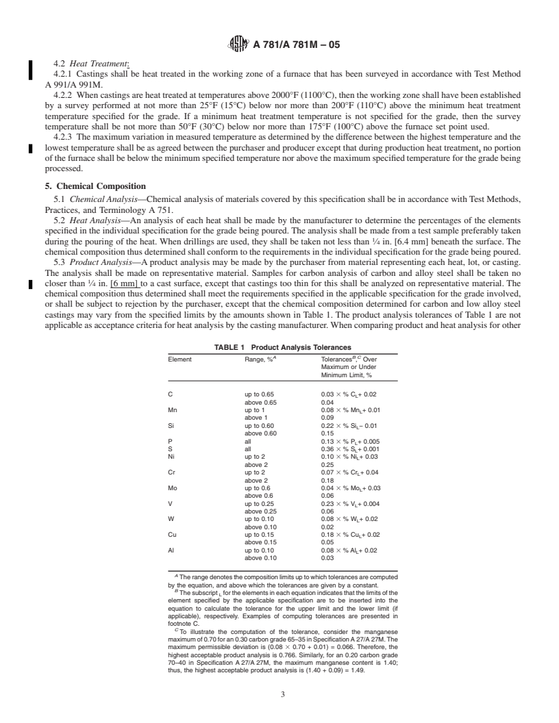 REDLINE ASTM A781/A781M-05 - Standard Specification for Castings, Steel and Alloy, Common Requirements, for General Industrial Use