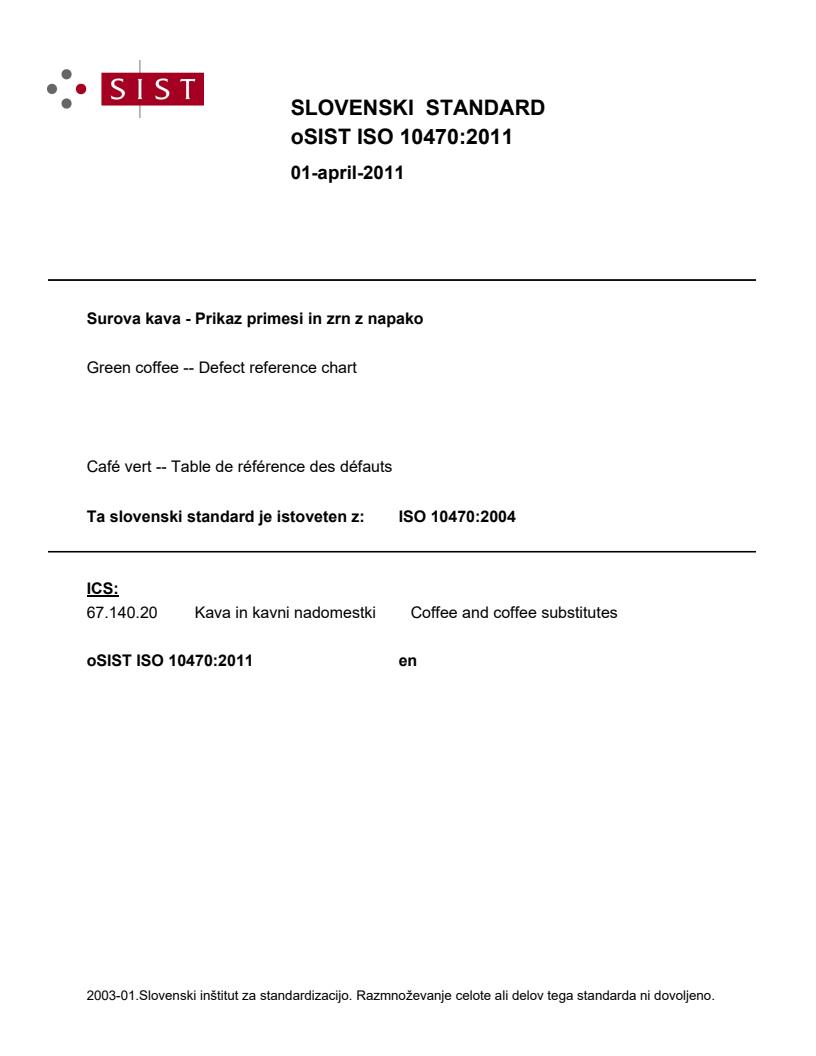 ISO 10470:2011 - BARVE