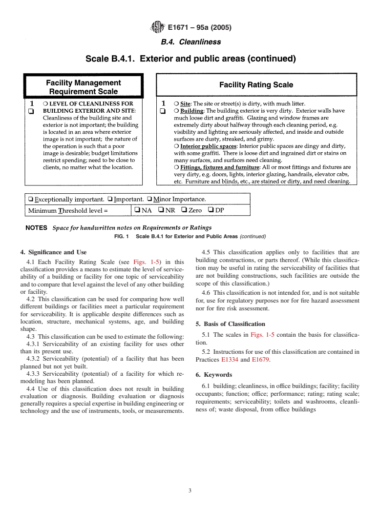 ASTM E1671-95a(2005) - Standard Classification for Serviceability of an Office Facility for Cleanliness