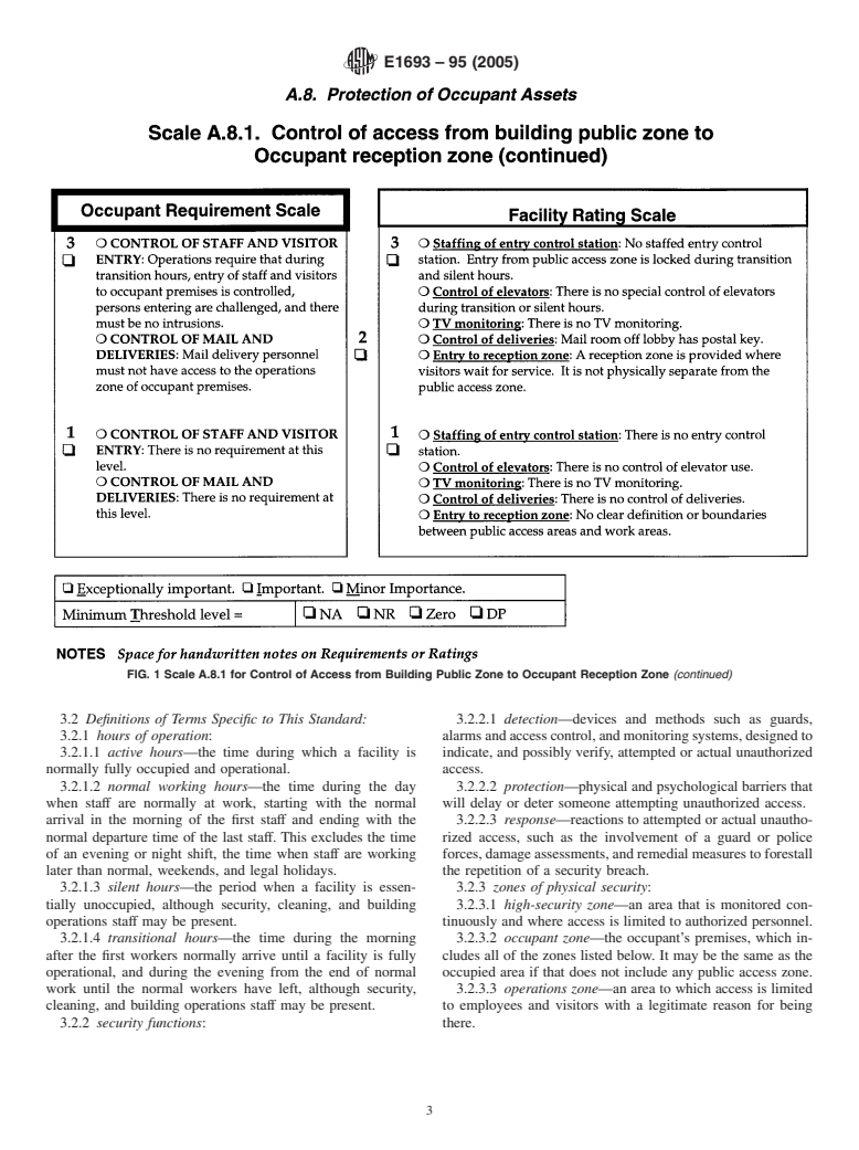 ASTM E1693-95(2005) - Standard Classification for Serviceability of an Office Facility for Protection of Occupant Assets