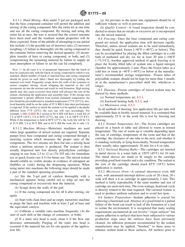 ASTM E1773-05 - Standard Practice for Sealing Rigid Wall Tactical Shelters with Polysulfide Based Sealants