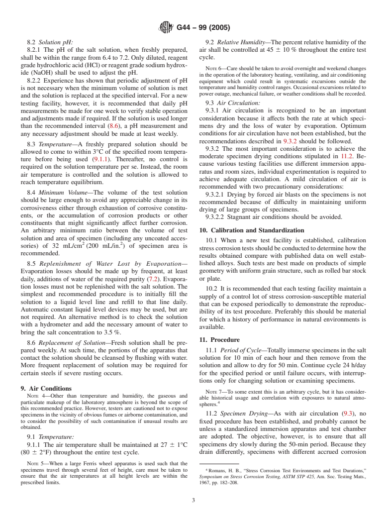 ASTM G44-99(2005) - Standard Practice for Exposure of Metals and Alloys by Alternate Immersion in Neutral 3.5% Sodium Chloride Solution