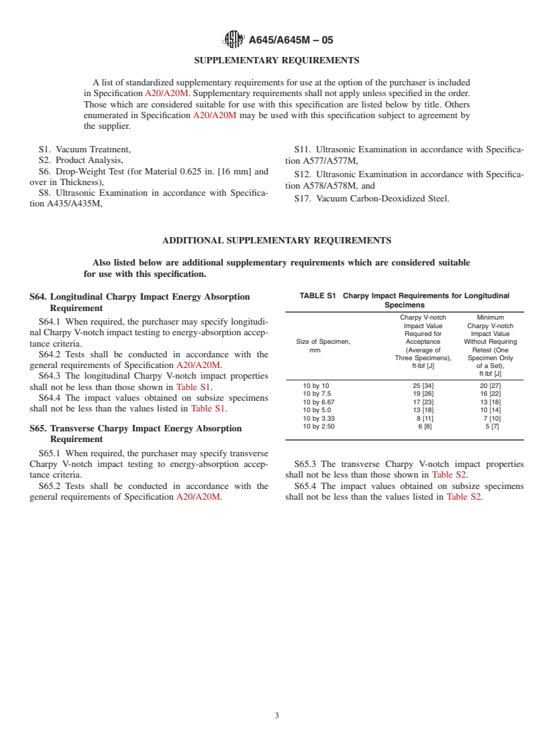 ASTM A645/A645M-05 - Standard Specification for Pressure Vessel Plates, Five Percent Nickel Alloy Steel, Specially Heat Treated