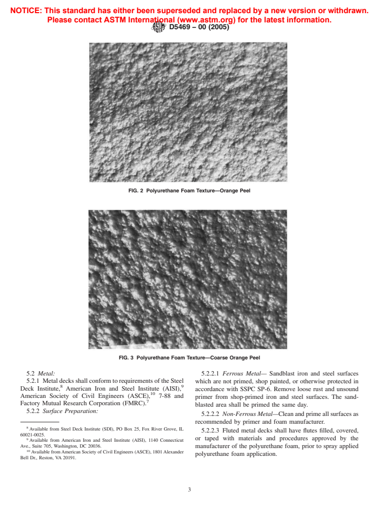 ASTM D5469-00(2005) - Standard Guide for Application of New Spray Applied Polyurethane Foam and Coated Roofing Systems