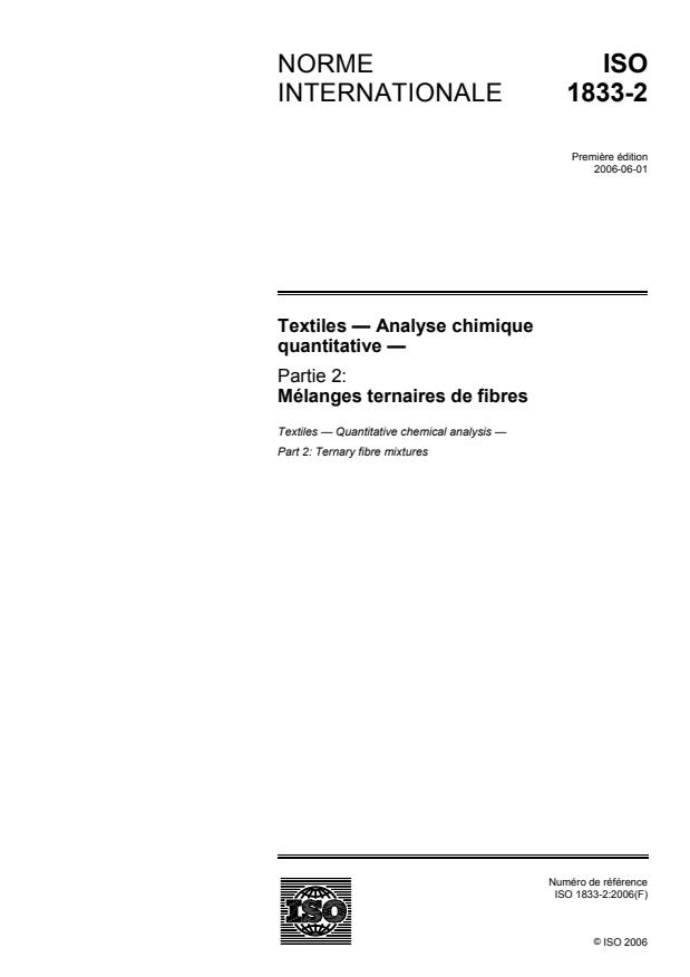 ISO 1833-2:2006 - Textiles -- Analyse chimique quantitative
