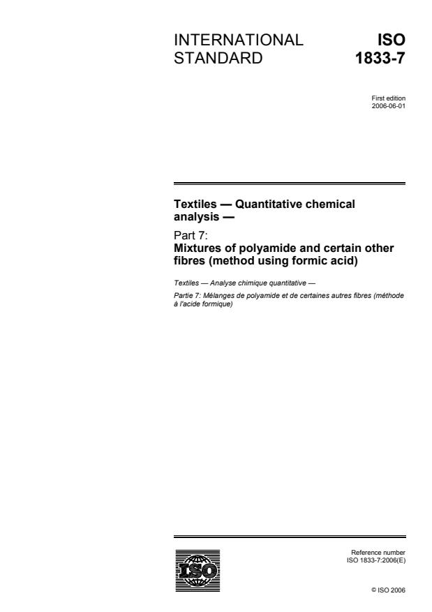 ISO 1833-7:2006 - Textiles -- Quantitative chemical analysis