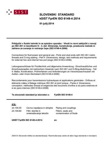 k FprEN ISO 6149-4:2014