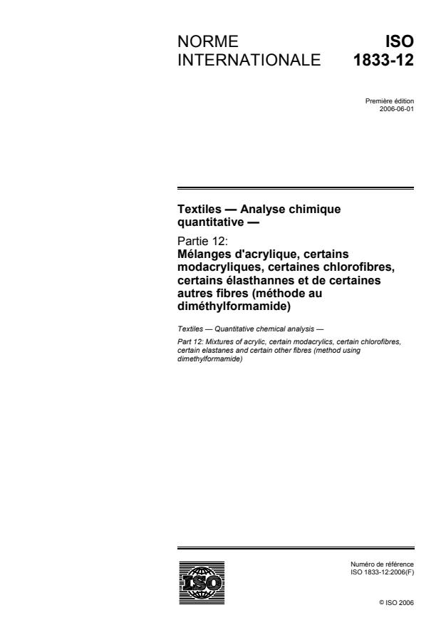 ISO 1833-12:2006 - Textiles -- Analyse chimique quantitative