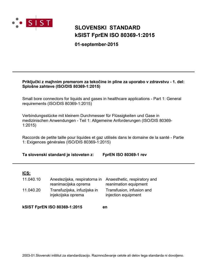 k FprEN ISO 80369-1:2015 - BARVE