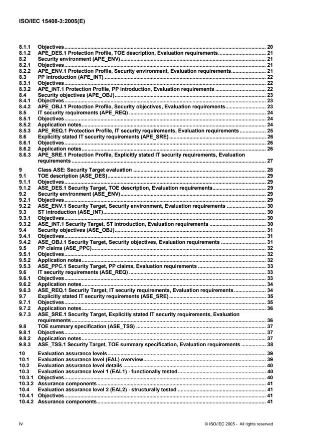 ISO/IEC 15408-3:2005 ISO/IEC 15408-3:2005 - Information technology -- Security techniques -- Evaluation criteria for IT security - Page 4 preview