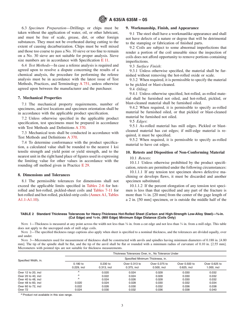 ASTM A635/A635M-05 - Standard Specification for Steel, Sheet and Strip, Heavy-Thickness Coils, Hot-Rolled, Carbon, Structural, High-Strength Low-Alloy, and High-Strength Low-Alloy with Improved Formability, General Requirements for