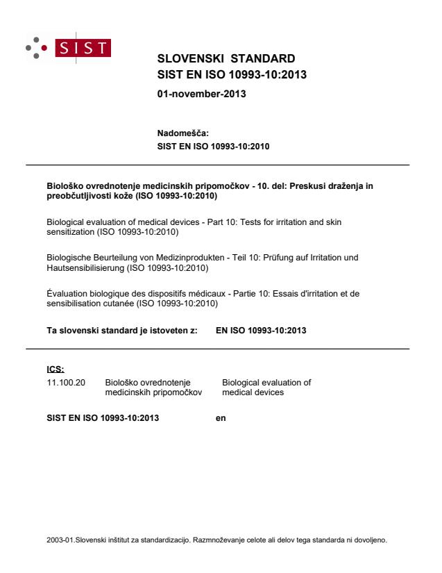 EN ISO 10993-10:2013