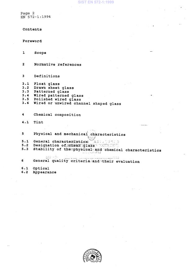 EN 572-1:1994 EN 572-1:1999 - Page 4 preview