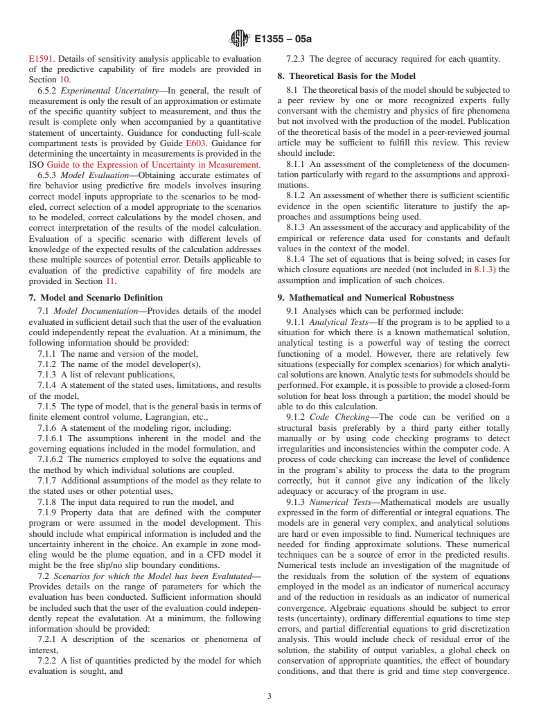 ASTM E1355-05a - Standard Guide for Evaluating the Predictive Capability of Deterministic Fire Models