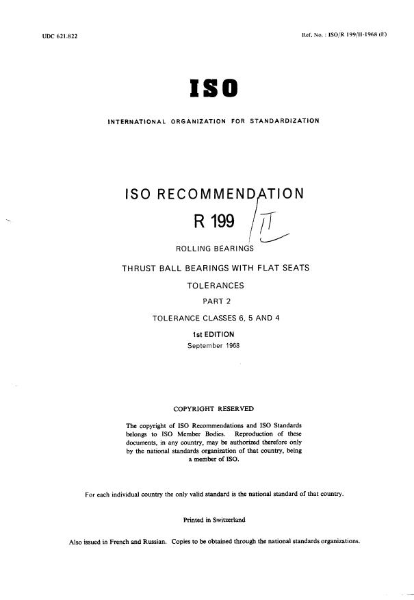 ISO/R 199-2:1968 - Withdrawal of ISO/R 199-1968