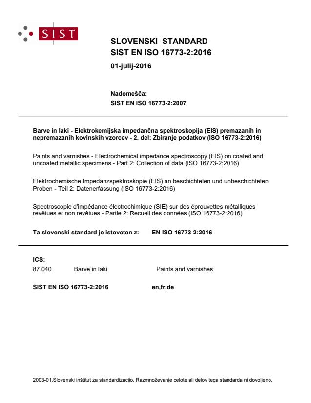 EN ISO 16773-2:2016 - BARVE