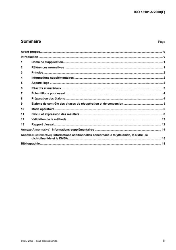 ISO 15181-5:2008 ISO 15181-5:2008 - Peintures et vernis -- Détermination du taux de lixiviation des biocides contenus dans les peintures antisalissures - Page 3 preview