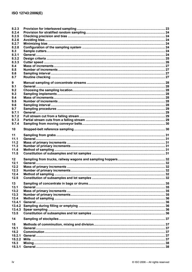 ISO 12743:2006 ISO 12743:2006 - Copper, lead, zinc and nickel concentrates -- Sampling procedures for determination of metal and moisture content - Page 4 preview