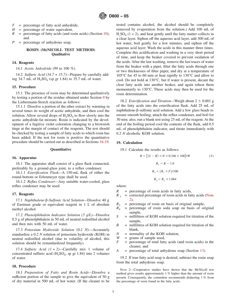 ASTM D800-05 - Standard Test Methods of Chemical Analysis of Industrial Metal Cleaning Compositions