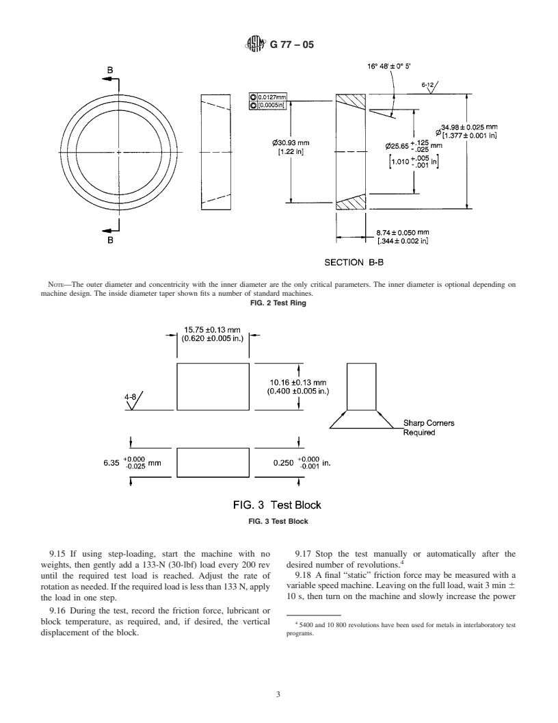 ASTM G77-05 - Standard Test Method for Ranking Resistance of Materials to Sliding Wear Using Block-on-Ring Wear Test