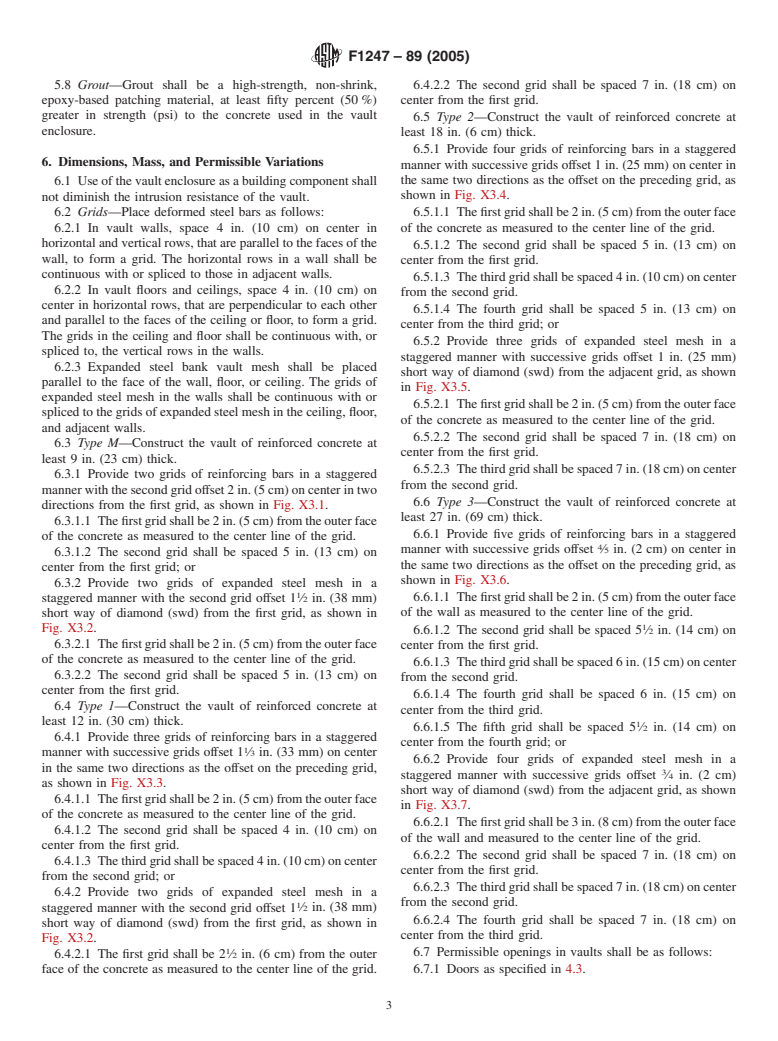 ASTM F1247-89(2005) - Standard Specification for Intrusion Resistant Generic Vault Structures