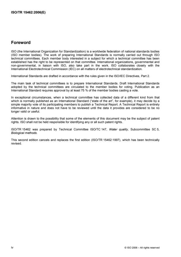 ISO/TR 15462:2006 ISO/TR 15462:2006 - Water quality -- Selection of tests for biodegradability - Page 4 preview