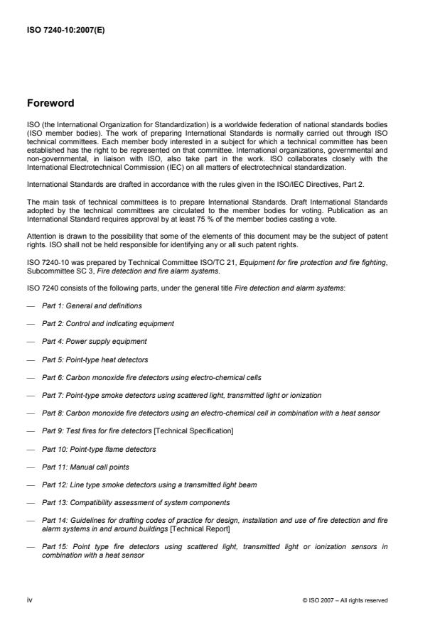 ISO 7240-10:2007 ISO 7240-10:2007 - Fire detection and alarm systems - Page 4 preview