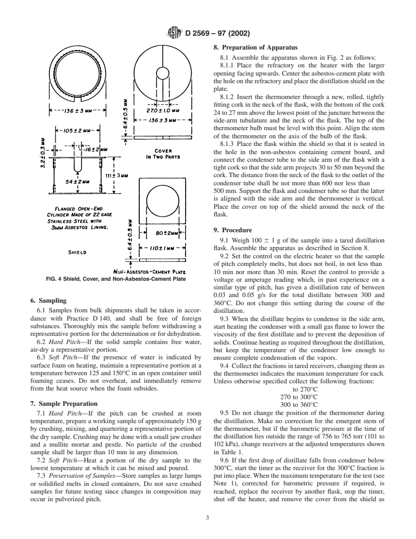 ASTM D2569-97(2002) - Standard Test Method for Distillation of Pitch