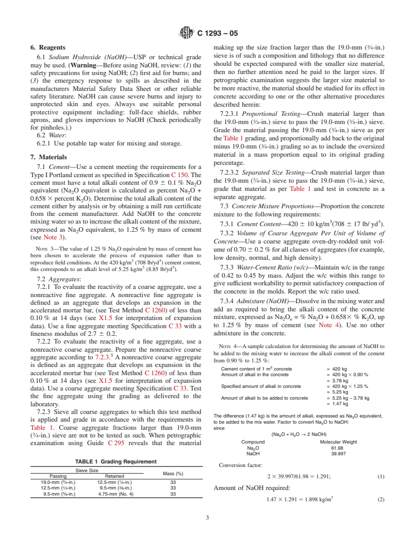 ASTM C1293-05 - Standard Test Method for Determination of Length Change of Concrete Due to Alkali-Silica Reaction