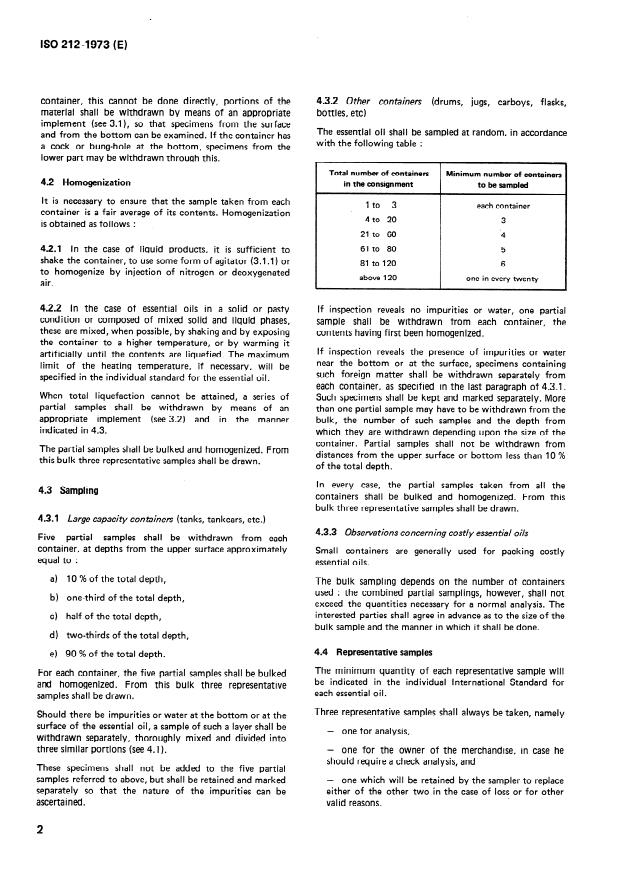 ISO 212:1973 ISO 212:1973 - Essential oils -- Sampling - Page 4 preview