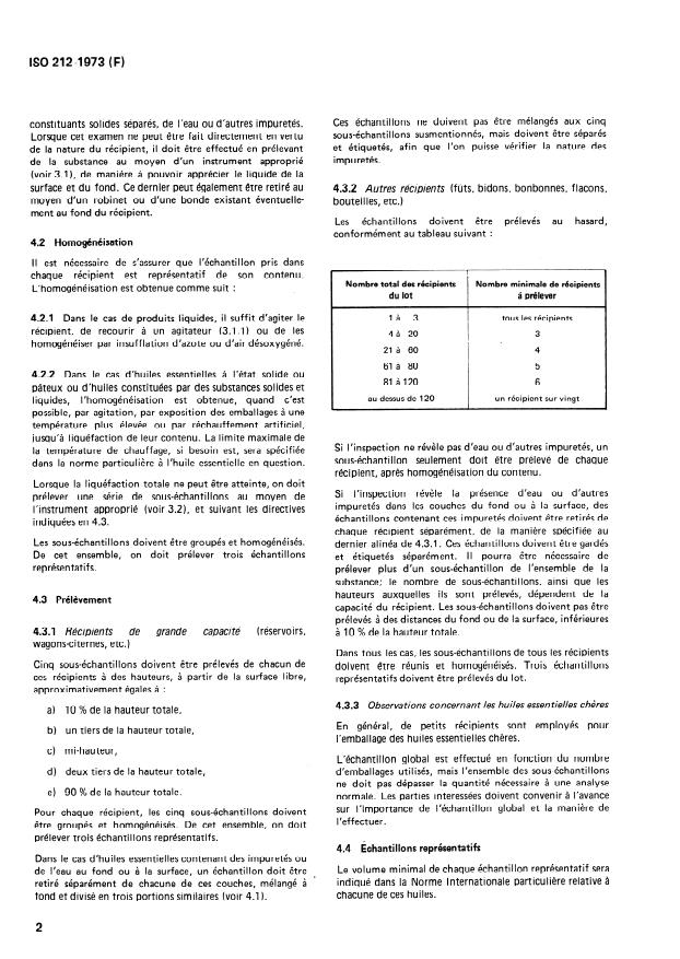 ISO 212:1973 ISO 212:1973 - Huiles essentielles -- Échantillonnage - Page 4 preview
