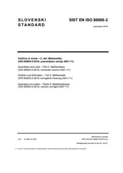 EN ISO 80000-2:2019 - Page 1 preview