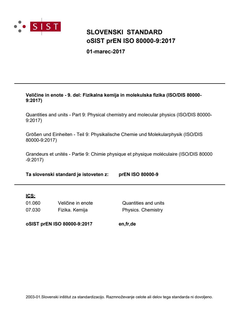prEN ISO 80000-9:2017