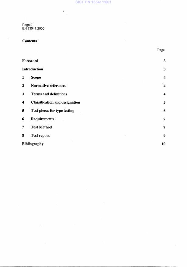 EN 13541:2000 EN 13541:2001 - Page 4 preview