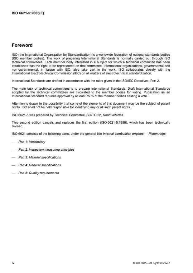 ISO 6621-5:2005 ISO 6621-5:2005 - Internal combustion engines -- Piston rings - Page 4 preview