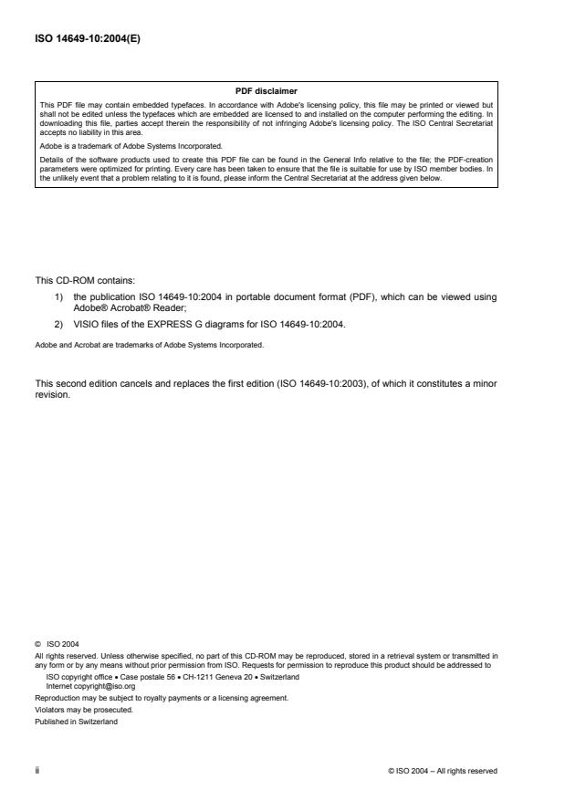 ISO 14649-10:2004 ISO 14649-10:2004 - Industrial automation systems and integration -- Physical device control -- Data model for computerized numerical controllers - Page 2 preview
