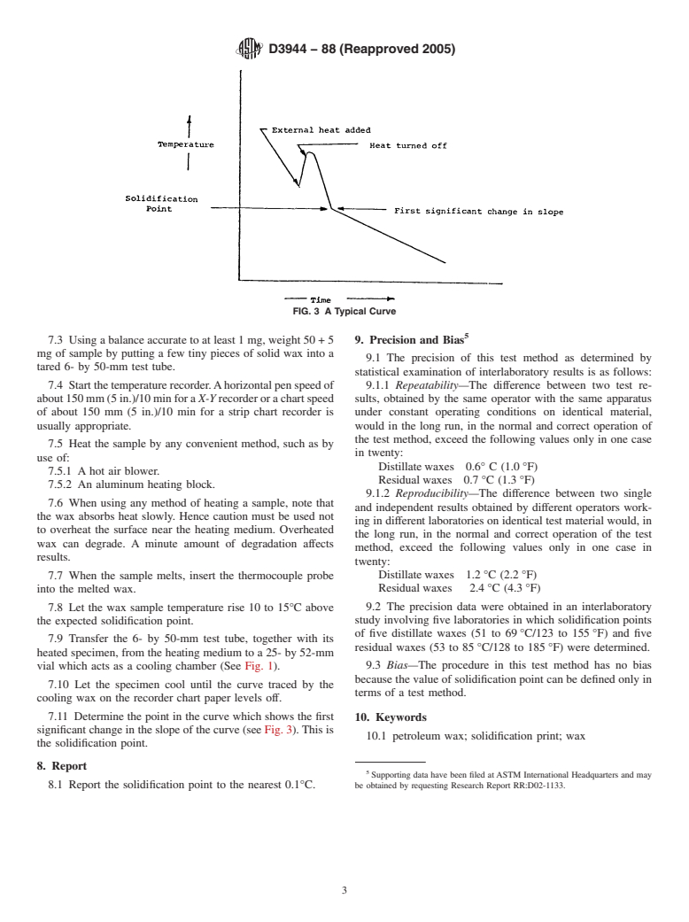 ASTM D3944-88(2005) - Standard Test Method for Solidification Point of Petroleum Wax