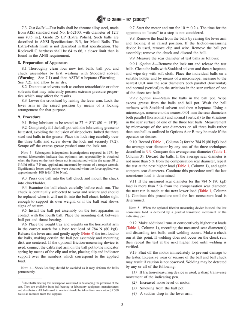 ASTM D2596-97(2002)e1 - Standard Test Method for Measurement of Extreme-Pressure Properties of Lubricating Grease (Four-Ball Method)