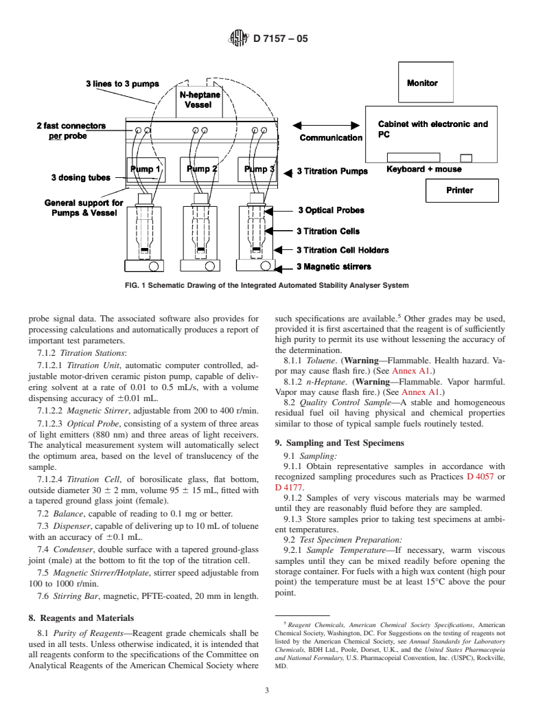 ASTM D7157-05 - Standard Test Method for Determination of Intrinsic Stability of Asphaltene-Containing Residues, Heavy Fuel Oils, and Crude Oils (n-Heptane Phase Separation; Optical Detection)