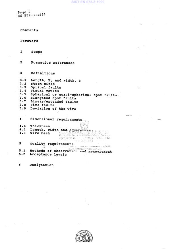 EN 572-3:1994 EN 572-3:1999 - Page 4 preview