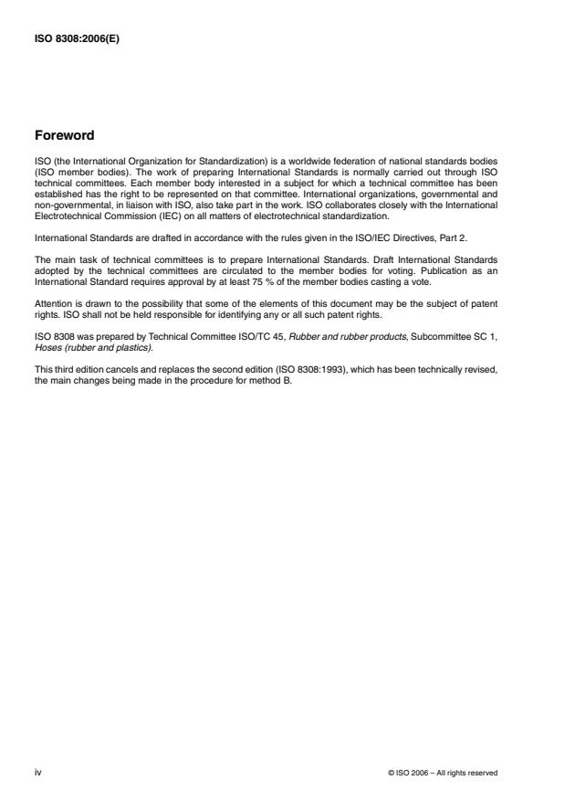 ISO 8308:2006 ISO 8308:2006 - Rubber and plastics hoses and tubing -- Determination of transmission of liquids through hose and tubing walls - Page 4 preview