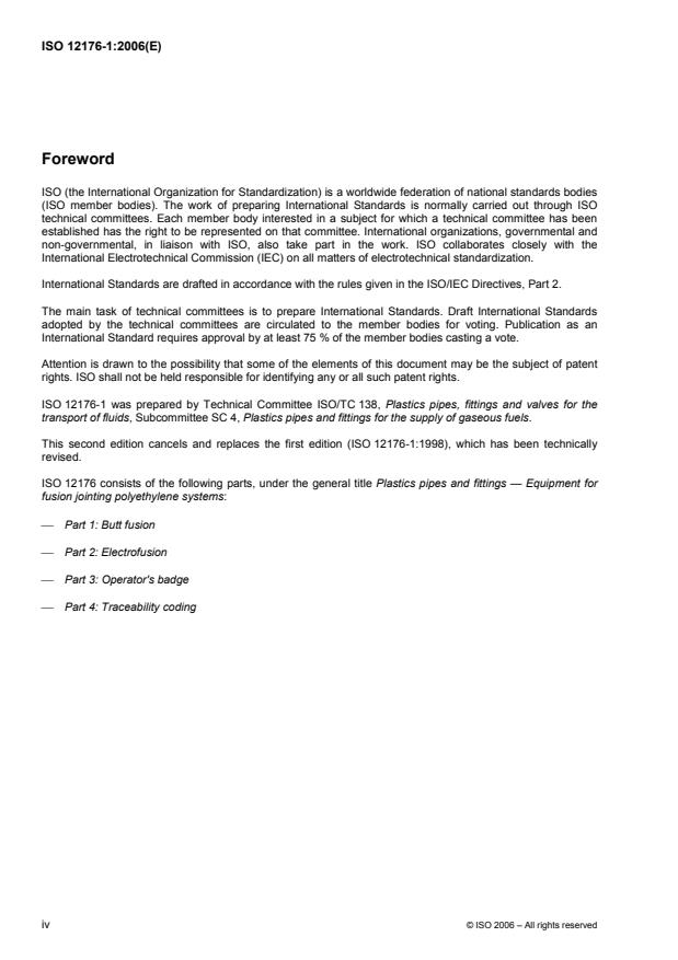 ISO 12176-1:2006 ISO 12176-1:2006 - Plastics pipes and fittings -- Equipment for fusion jointing polyethylene systems - Page 4 preview