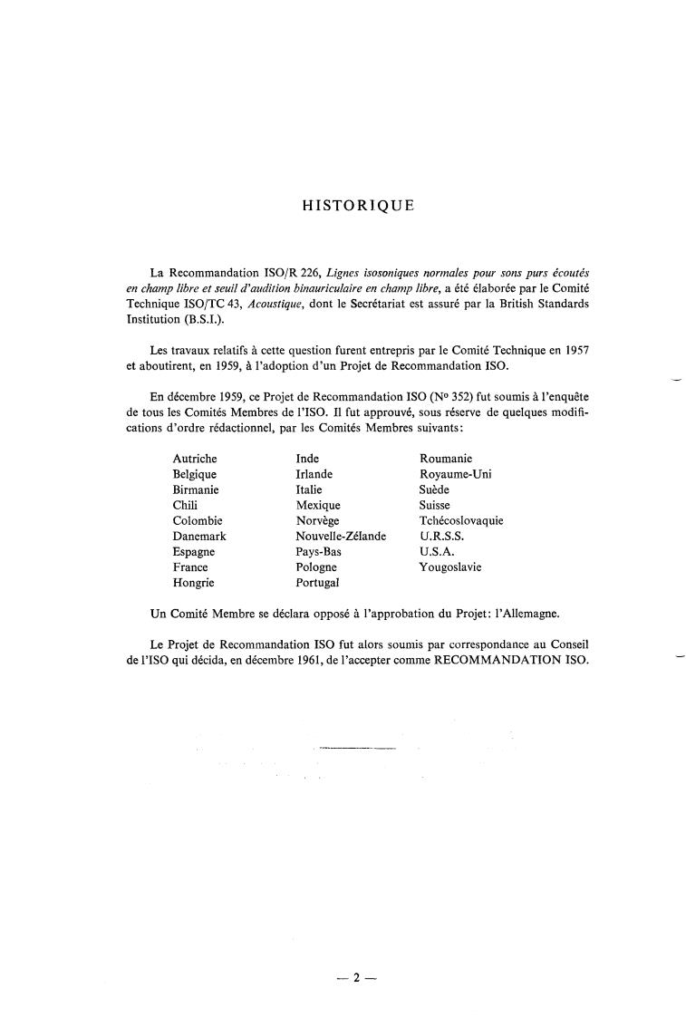 ISO/R 226:1961 ISO/R 226:1961 - Normal equal-loudness contours for pure tones and normal threshold of hearing under free field listening conditions
Released:12/1/1961 - Page 2 preview
